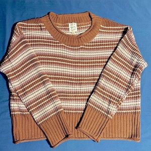 Striped knit crop sweater